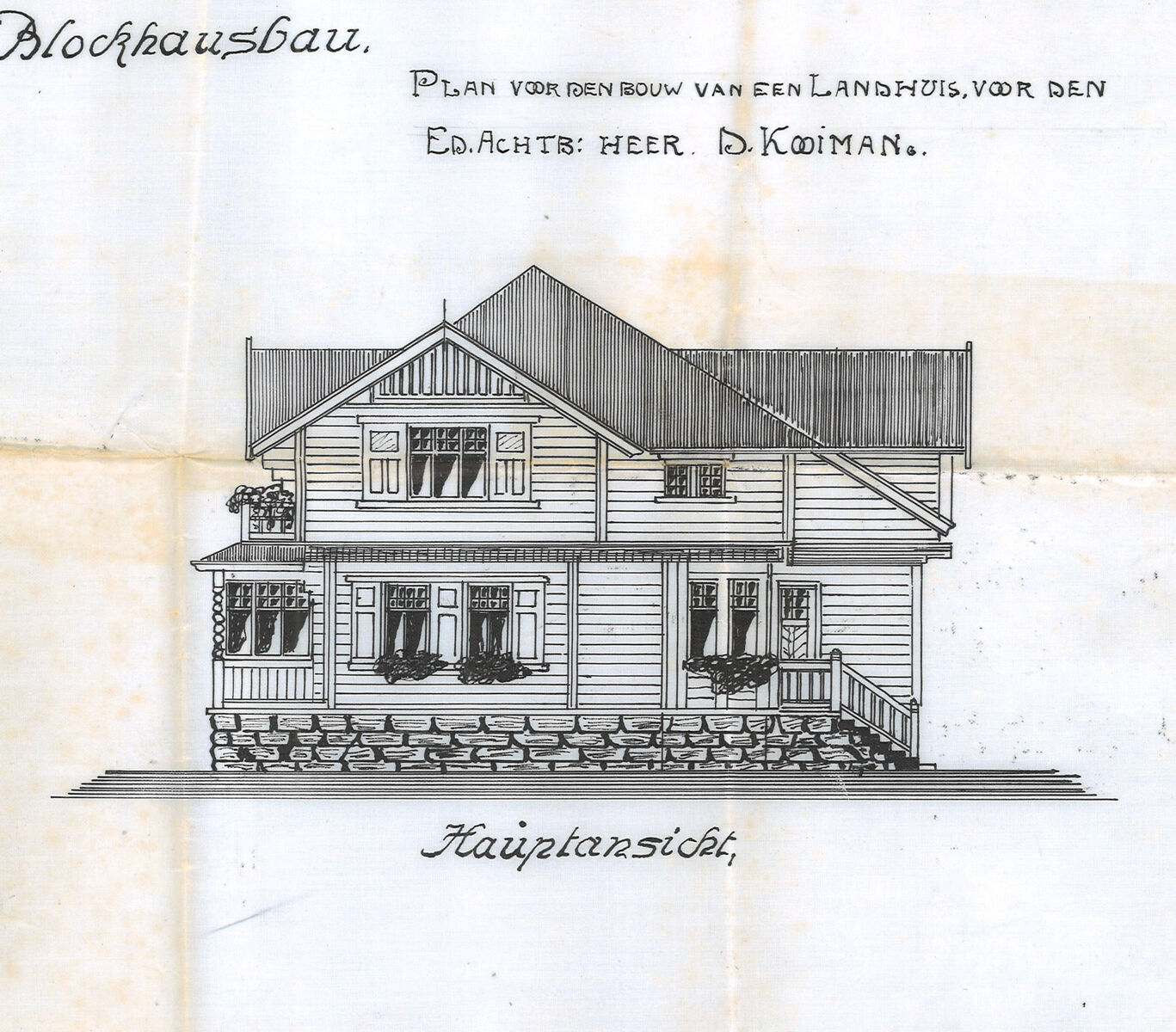 Bouwtekening woning familie Kooiman, Julianastraat, Purmerend
