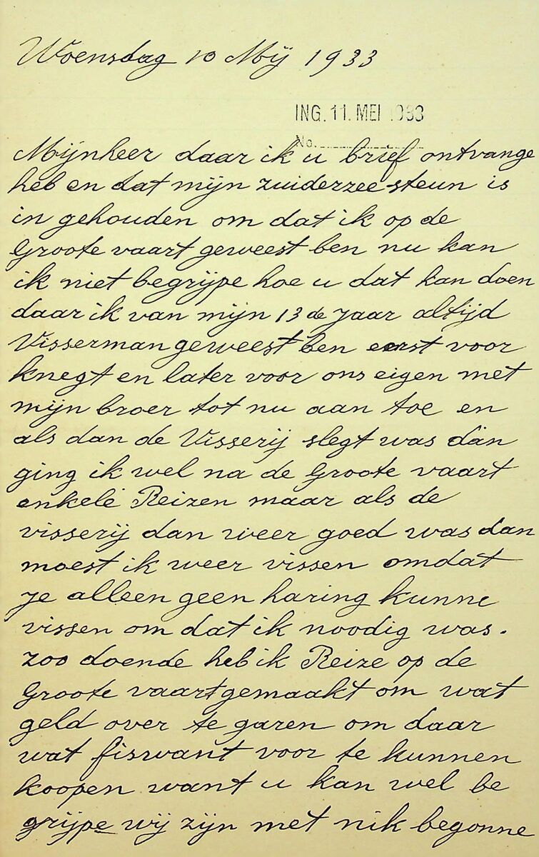 Handgeschreven brief 