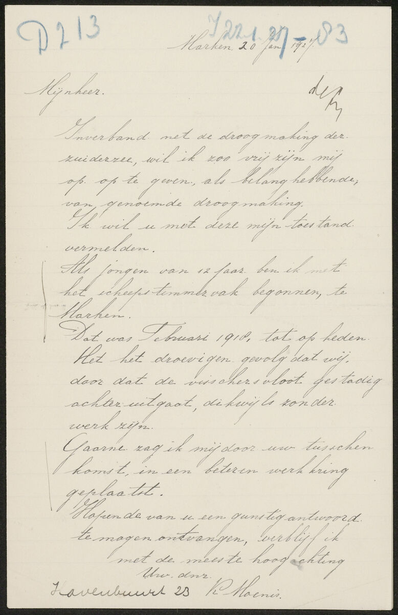 Handgeschreven brief 